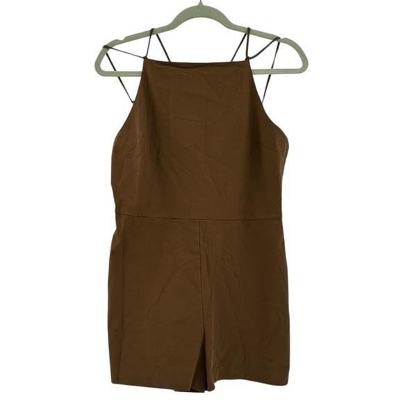 Anthropologie Maeve Brown Micro Mini Strappy Romper Size Medium - Picture 2 of 6